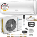 Kältebringer Split Klimaanlage Quick Connect - 12000 BTU (3,4 kW) Klimagerät mit Heizfunktion, WiFi  App, bis 91qm, sehr leise - 5m Kupferleitung, Kältemittel R32, Montagematerial, Wandhalterung(ohne Befestigung)